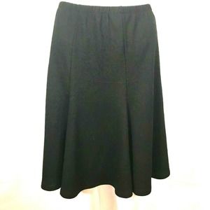 Joan Fagin New York Skirt Womens Sz S Black Stretch Waist 100% Wool‎ Flare
